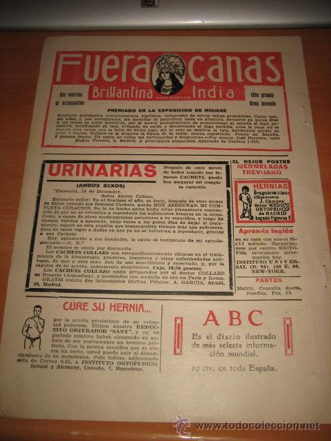 Collezionismo di Riviste e Giornali: FUERA CANAS BRILLANTINA INDIA PUBLICIDAD HOJA  DE REVISTA  1927