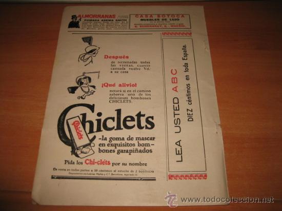 Collezionismo di Riviste e Giornali: CHICLETS LA GOMA DE MASCAR EN EXQUISITOS BOM-BONES GARRAPI&Ntilde;ADOS PUBLICIDAD HOJA  DE REVISTA  1927