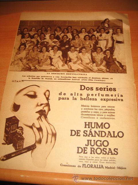 Collezionismo di Riviste e Giornali: LA ASOCIACION HISPANO-CUBANA  LAS SE&Ntilde;ORITAS EN LA BOMBILLA DE MADRID HOJA DE REVISTA 1935