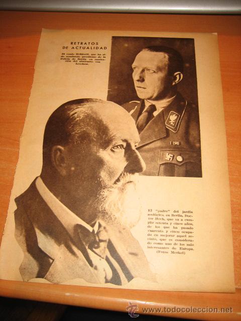 Collection Magazines and Newspapers: RETRATOS DE ACTUALIDAD EL CONDE HELLDORFF/ DOCTOR HECH  HOJA DE REVISTA 1935