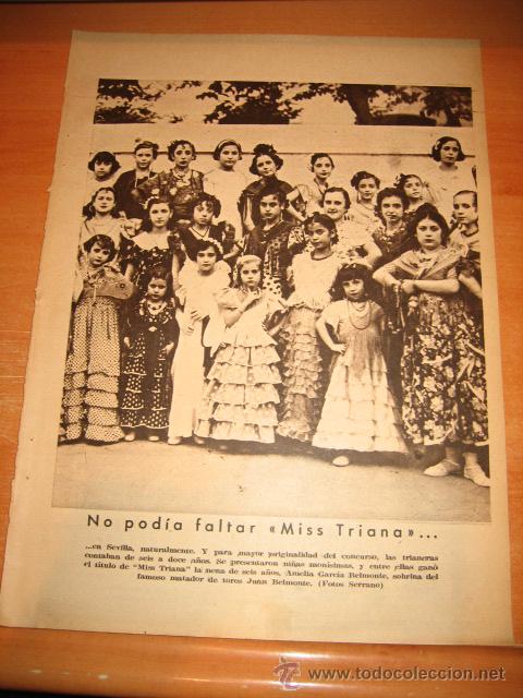 Collection Magazines and Newspapers: SEVILLA NO PODIA FALTAR MISS TRIANA   HOJA DE REVISTA 1935