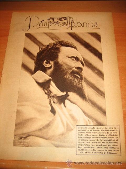 Collection Magazines and Newspapers: CONFLICTO ABISINIO.-NEGUS PREDICADOR ENTRE SUS BARBAROS SUBDITOS EL ODIO CONT  HOJA DE REVISTA 1935