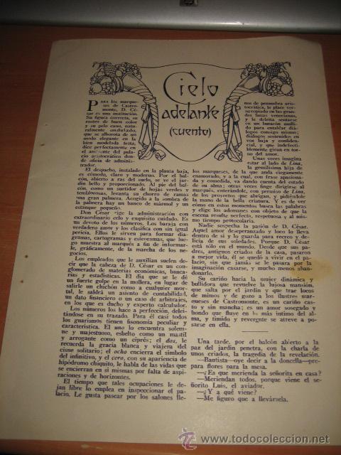 Collection Magazines and Newspapers: CIELO ADELANTE (CUENTO) POR EMILIO MENDEZ DE LA TORRE  DIBUJO FRIXAS 2 HOJA  DE REVISTA 1935