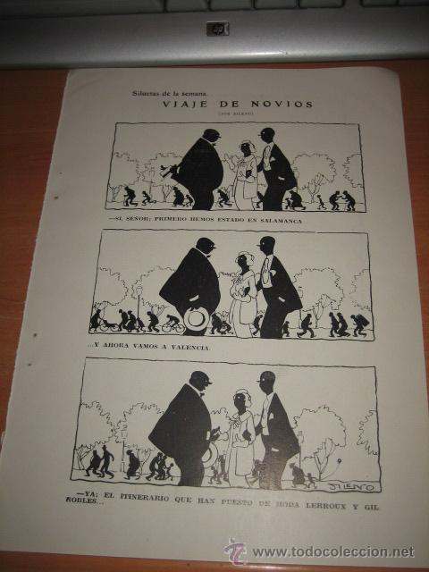 Coleccionismo de Revistas y Peri&oacute;dicos: SILUETAS DE LA SEMANA.-VIAJE DE NOVIOS POR SILENO  HOJA  DE REVISTA 1935