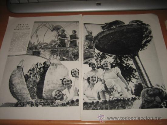 Collection Magazines and Newspapers: DE LAS FIESTAS GRANADINAS  2 HOJAS  DE REVISTA 1935