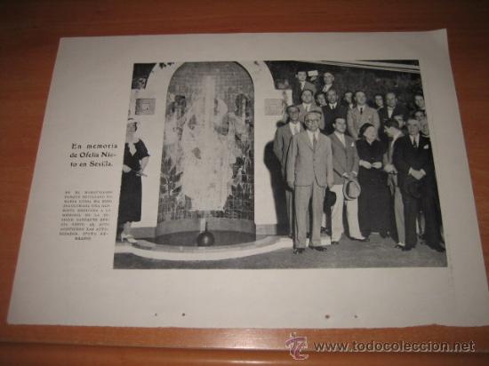 Collection Magazines and Newspapers: EN MEMORIA DE OFELIA NIETO EN SEVILLA  HOJA  DE REVISTA 1935