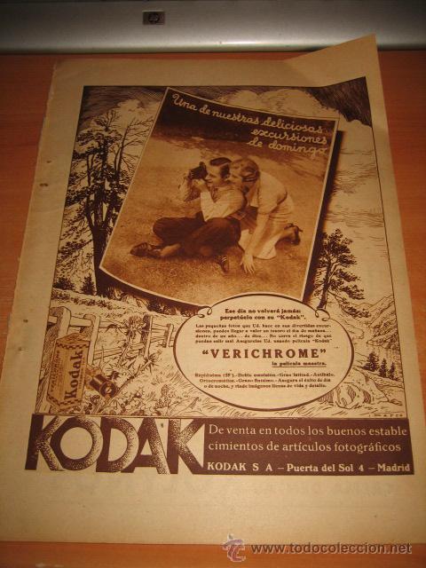 Collection Magazines and Newspapers: PUBLICIDAD KODAK  HOJA  DE REVISTA 1935