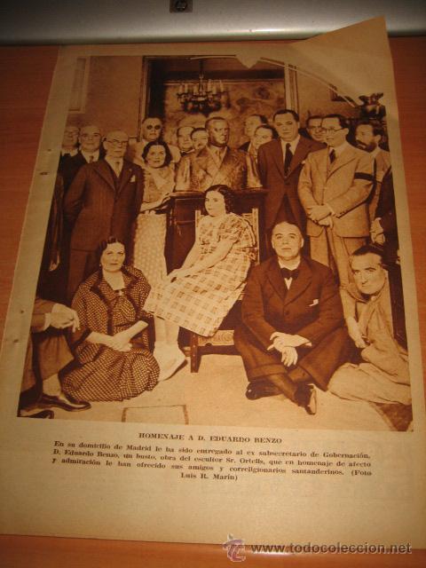 Collection Magazines and Newspapers: HOMENAJE A D.EDUARDO BENZO  HOJA  DE REVISTA 1935