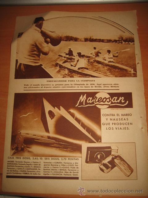 Collection Magazines and Newspapers: PREPARANDOSE PARA LA OLIMPIADA DE 1936   HOJA  DE REVISTA 1935
