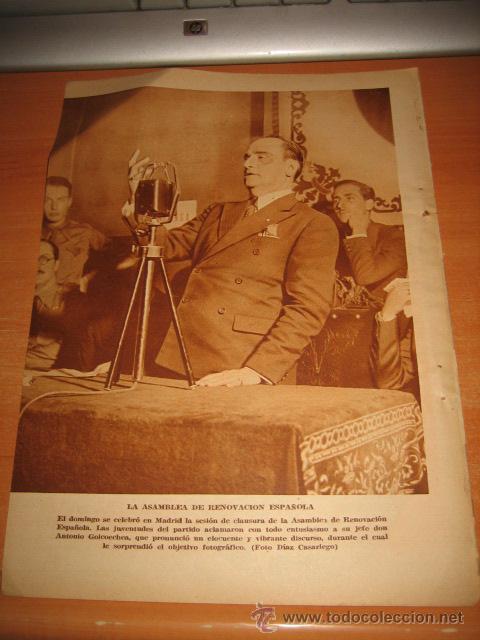 Collection Magazines and Newspapers: MADRID LA ASAMBLEA DE RENOVACION ESPA&Ntilde;OLA .ANTONIO GOICOECHEA   HOJA  DE REVISTA 1935