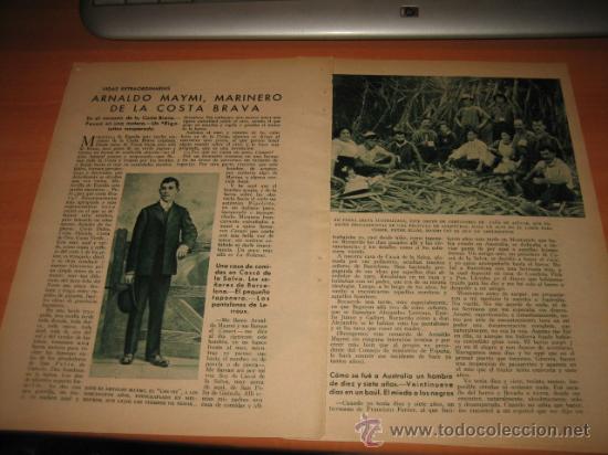 Collection Magazines and Newspapers: VIDAS EXTRAORDINARIAS.-ARNALDO MAYMI,MARINERO DE LA COSTA BRAVA  3 HOJAS  DE REVISTA 1935