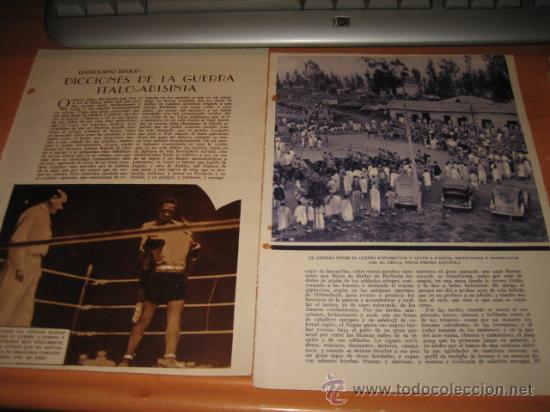 Collection Magazines and Newspapers: EPISTOLARIO BELICO DICCIONES DE LA GUERRA ITALO-ABISINIA 2 HOJA  DE REVISTA 1935