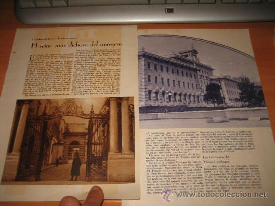 Coleccionismo de Revistas y Peri&oacute;dicos: CIUDADANO DEL VATICANO DURANTE UNA SEMANA EL REINO MAS DICHOSO DEL UNIVERSO 2 HOJA  DE REVISTA 1935