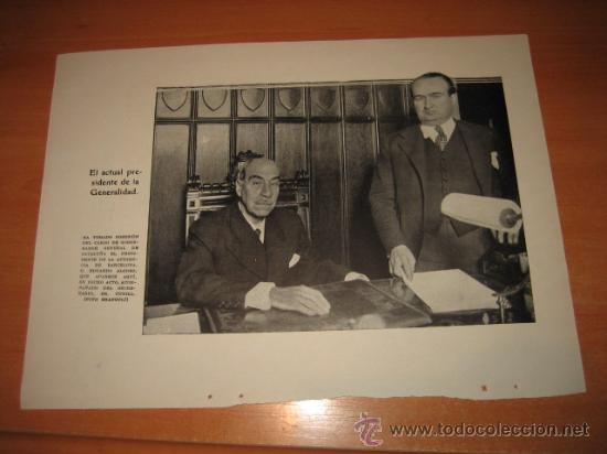 Collection Magazines and Newspapers: EL ACTUAL PRESIDENTE DE LA GENERALITAD  HOJA  DE REVISTA 1935
