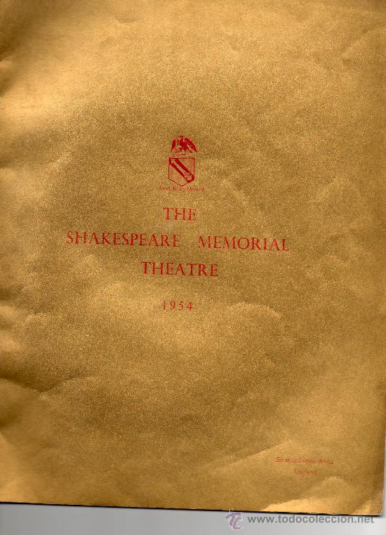 Coleccionismo de revistas y peri&oacute;dicos: The Shakespeare Memorial Theatre 1954