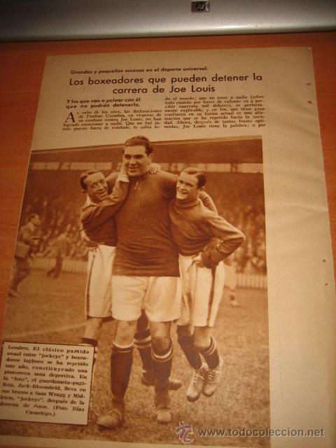 Collection Magazines and Newspapers: LONDRES EL CLASICO PARTIDO ENTRE JOCKEYS Y BOXEADORES INGLESES   HOJA  DE REVISTA 1935