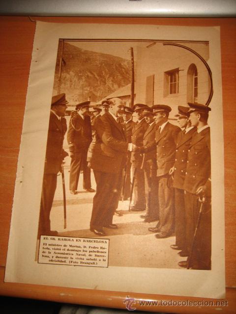 Collection Magazines and Newspapers: EL MINISTRO DE MARINA D.PEDRO RAHOLA EN BARCELONA  VISITANDO LOS PABELLONES DE HOJA  DE REVISTA 1935