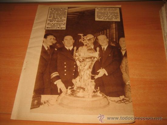 Collection Magazines and Newspapers: EL RECORD DE LA TRAVESIA DEL ATLANTICO ENTREGA DEL TROFEO AL COMANDANTE DEL N HOJA  DE REVISTA 1935