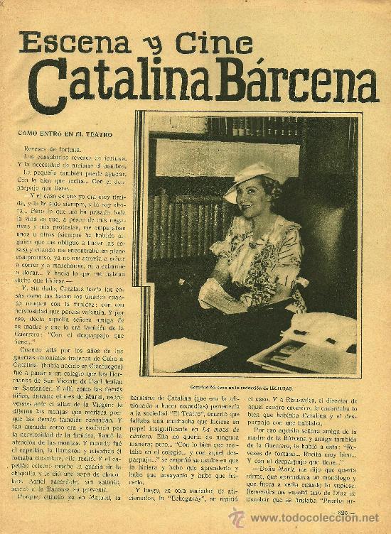 Collezionismo di Riviste e Giornali: * TEATRO * Sobre Catalina B&aacute;rcena - 1935