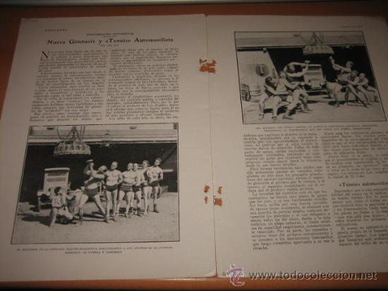 Collection Magazines and Newspapers: NUEVA GIMNASIA Y TENNIS AUTOMOVILISTA  POR TOM RAY 2 HOJAS  DE REVISTA 1928