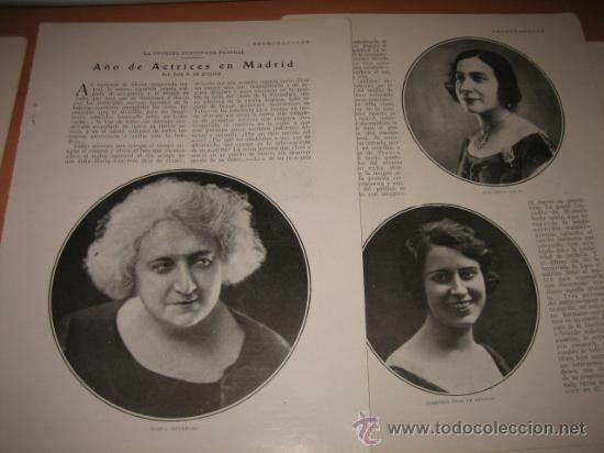 Collection Magazines and Newspapers: A&Ntilde;O DE ACTRICES EN MADRID.-MARIA GUERRERO.ROSARIO PINO.CONSUELO HIDALGO.IRENE  HOJA  DE REVISTA 1928