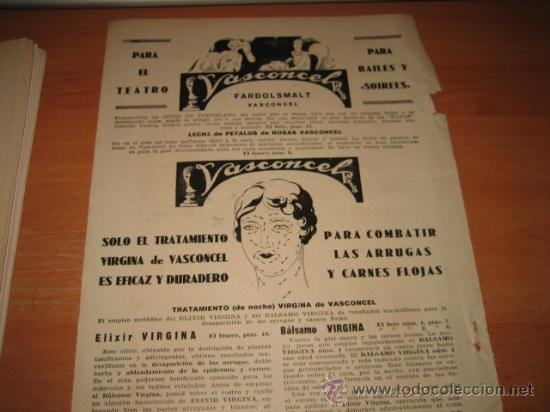 Collection Magazines and Newspapers: PUBLICIDAD  DE VASCONCEL    HOJA  DE REVISTA 1928