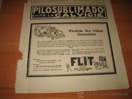 Collection Magazines and Newspapers: PUBLICIDAD   FLIT  MATAMOSCAS    HOJA  DE REVISTA 1928