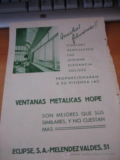 Colecionismo de Revistas e Jornais: PUBLICIDAD VENTANAS METALICAS HOPE  ECLIPSE S.A.  HOJA  DE REVISTA 1933