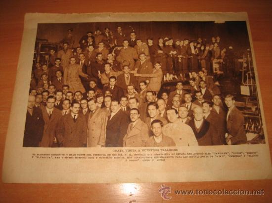 Colecionismo de Revistas e Jornais: VISITA A LOS TALLERES DE A B C Y BLANCO Y NEGRO DEL PERSONAL DE SEIDA S.A. HOJA  DE REVISTA 1933