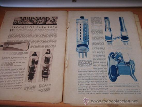 Colecionismo de Revistas e Jornais: RADIO TECNICA  PROGRESOS PARA 1934 3 HOJAS  DE REVISTA 1933