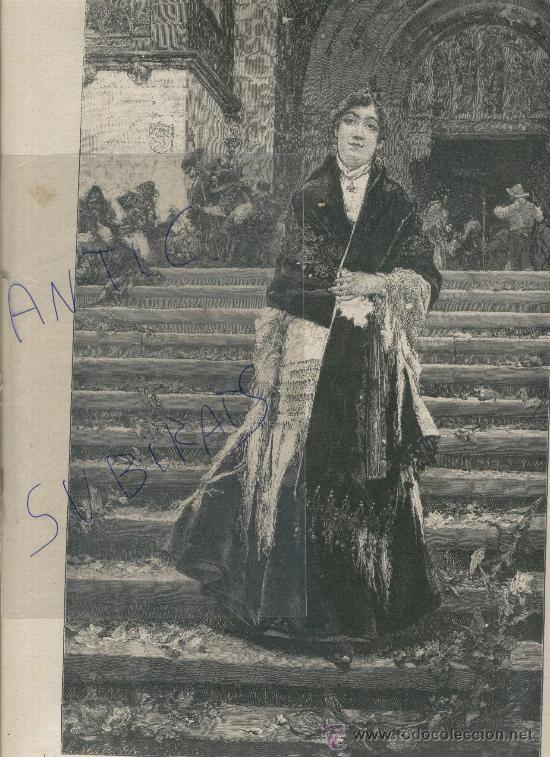 Collection Magazines and Newspapers: REVISTA.A&Ntilde;O 1893.F. PRADILLA. SALIENDO DE LA IGLESIA. CUADRO.PINTURA DEL SIGLO XIX.