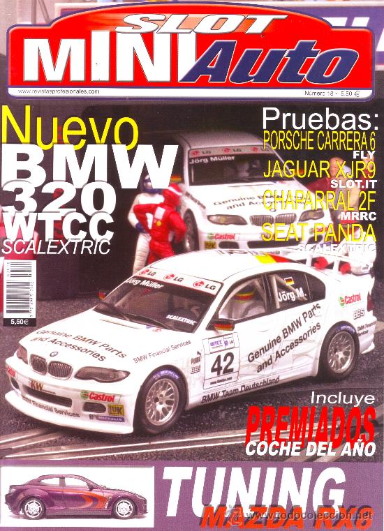 Coleccionismo de Revistas y Peri&oacute;dicos: SLOT MINIAUTO N&ordm; 18: BMW 320 WTCC. PORSCHE CARRERA 6. JAGUAR X J R9. CHAPARRAL 2F. SEAT PANDA.