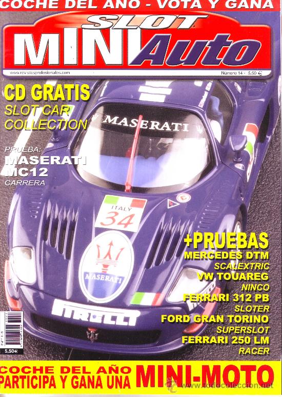 Coleccionismo de revistas y peri&oacute;dicos: SLOT MINIAUTO N&ordm; 14: CD GRATIS. MASERATI MC12. FERRARI 312 PB. FORD GRAN TORINO. BMW TOUREG. MERCED