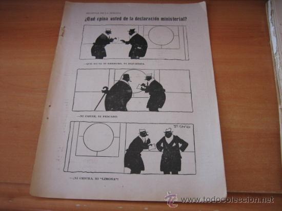Collectionnisme de Revues et Journaux: &iquest;QUE OPINA USTED DE LA DECLARACION MINISTERIAL? POR SILENO 1 HOJA  DE REVISTA A&Ntilde;O 1933