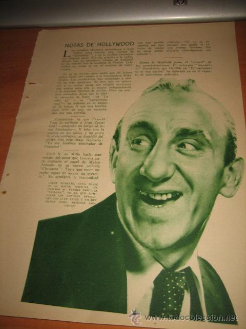 Collezionismo di Riviste e Giornali: HENRY B.WALTHALL POSEE EL RECORD DE CARACTERIZACIONES   HOJA DE REVISTA 1934