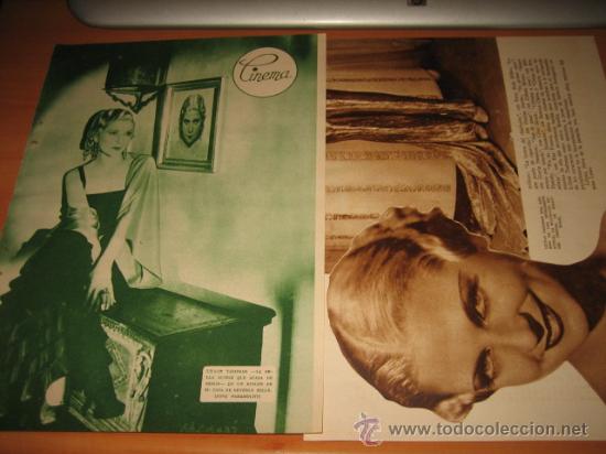 Collezionismo di Riviste e Giornali: CINEMA LILYAN TASHMAN  LA BELLA ACTRIZ QUE ACABA DE MORIR   2 HOJAS DE REVISTA 1934