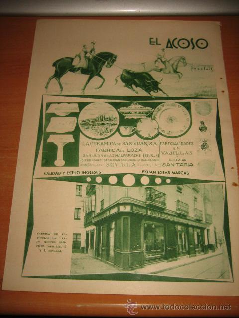 Colecionismo de Revistas e Jornais: SEVILLA EL ACOSO PUBLICIDAD FABRICA DE LOZA SAN JUAN DE AZNALFARACHE HOJA DE REVISTA 1934