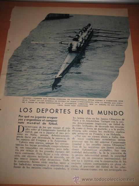 Collection Magazines and Newspapers: REGATA FEMENINA DE UNIVERSITARIAS ENTRE OXFORD Y CAMBRIDGE    HOJA  DE REVISTA 1934