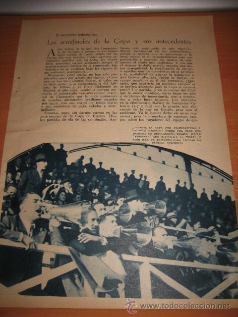 Collection Magazines and Newspapers: FUTBOL &iquest;JUGARSE LA COPA POR ELIMINATORIAS  A UN SOLO PARTIDO?AMBIENTE EN EL   HOJA  DE REVISTA 1934