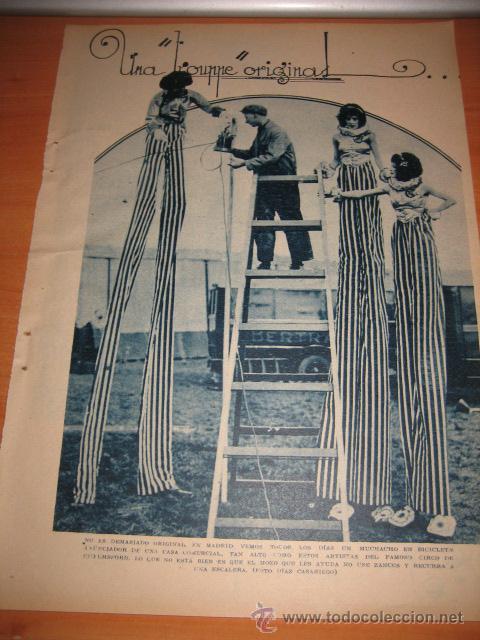 Collection Magazines and Newspapers: MADRID UNA TROUPE ORIGINAL   ARTISTAS DEL FAMOSO CIRCO DE CHFLMSFORD  HOJA  DE REVISTA 1934