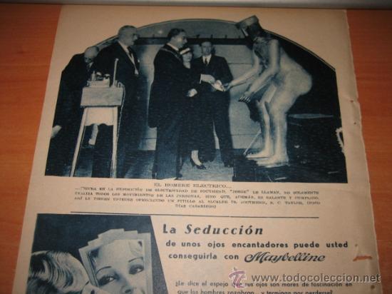 Colecionismo de Revistas e Jornais: EL HOMBRE ELECTRICO OFRECIENDO UN PITILLO  AL ALCALDE DE SOUTHEND  HOJA  DE REVISTA 1934
