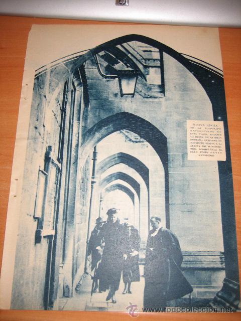 Collection Magazines and Newspapers: VISITA REGIA LA REINA DE GRAN BRETA&Ntilde;A VISITANDO LA ABADIA DE WINCHESTER  HOJA  DE REVISTA 1934