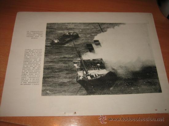 Collezionismo di Riviste e Giornali: EL TRASANTLANTICO MORRO`S-CASTLE DESTRUIDO POR EL FUEGO  HOJA DE REVISTA 1934