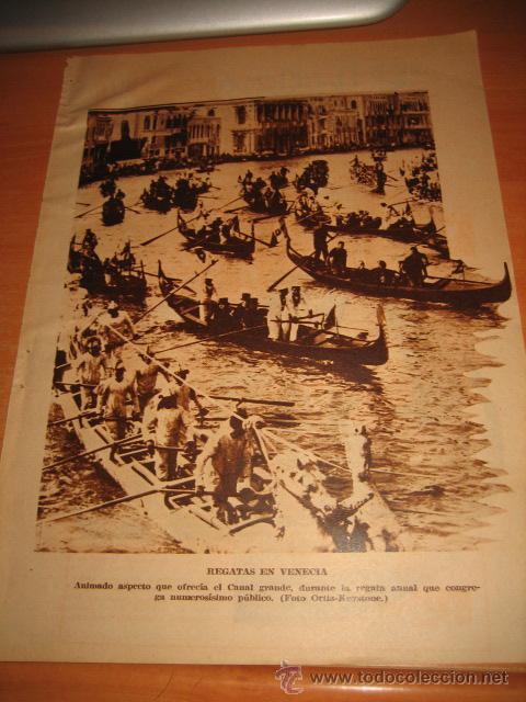 Collection Magazines and Newspapers: REGATAS EN VENECIA   HOJA DE REVISTA 1934