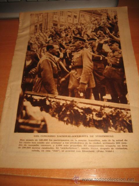 Collection Magazines and Newspapers: DEL CONGRESO NACIONAL-SOCIALISTA DE NUREMBERG.EL REICHSFURHER DESPUES  HOJA DE REVISTA  1934