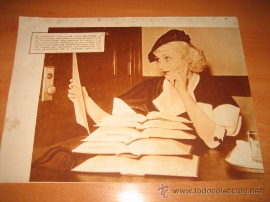 Collection Magazines and Newspapers: LA ESTRELLITA JUNE VLASEK  HOJA  DE REVISTA 1934