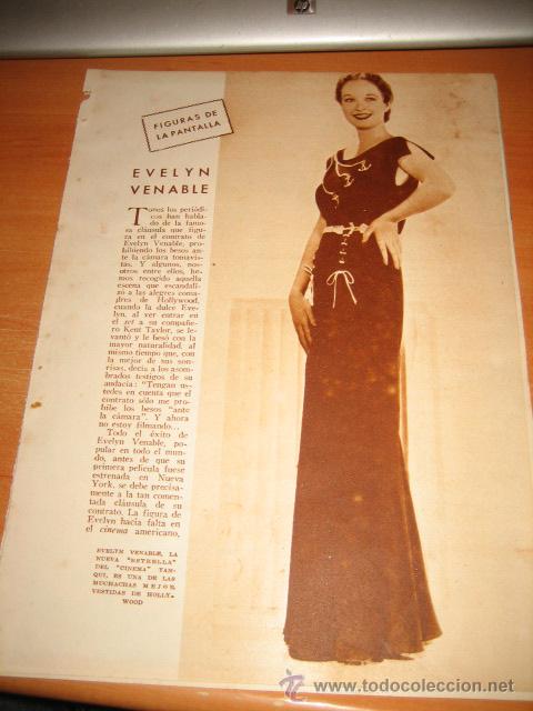 Collection Magazines and Newspapers: FIGURAS DE LA PANTALLA EVELYN VENABLE  3  HOJAS  DE REVISTA 1934