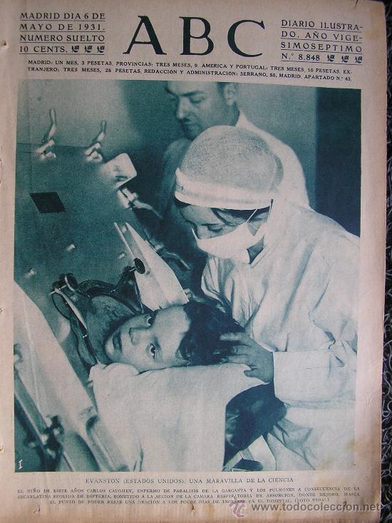 Coleccionismo de revistas y peri&oacute;dicos: PERIODICO ABC 6 MAYO 1931 EN PORTADA EVANSTON ESTADOS UNIDOS UNA MARAVILLA DE LA CIENCIA