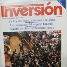 Coleccionismo de Revistas y Periódicos: REVISTA INVERSION -Nº 73 22 ABRIL 1989 EL TRUMATICOPARTO DEL MERCADO CONTINUO