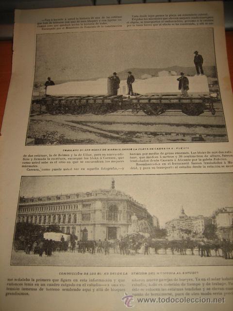 Colecionismo de Revistas e Jornais: TRASLADO DE BLOQUES DE MARMOL DESDE LA PLAYA DE CARRARA AL PUER  HOJA DE LA REVISTA NUEVO MUNDO 1899